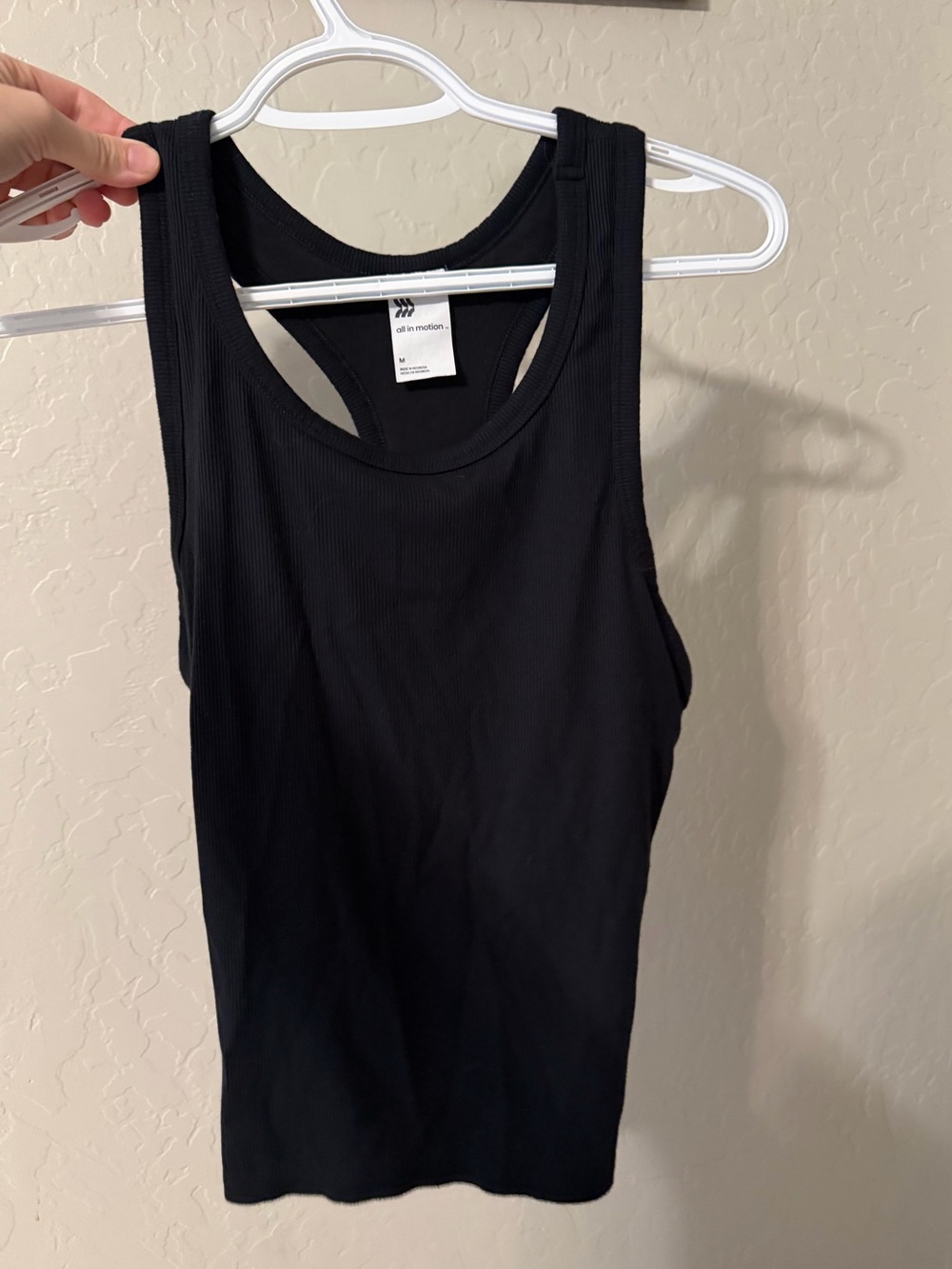 all in motion Black Ribbed Tank with Racerback